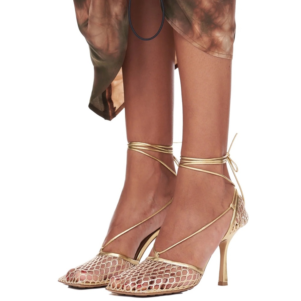 Bottega Veneta Stretched Lace-Up Sandals